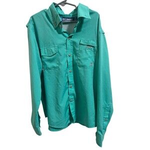 Reel Legends Teal Kids Size 8 Fishing Shirt Long Sleeve Sun Protective